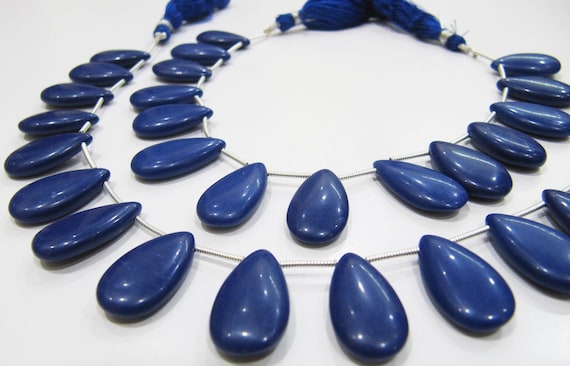 Lapis Lazuli Quartz Pear Shape Plain Smooth  11x20mm Beads Strand 8 inches Long Sold Per Strand Wholesale Rates