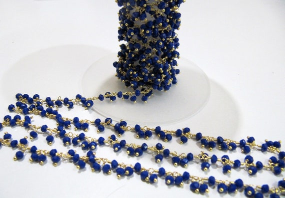 Lapis Lazuli Hydro Quartz 3mm beads Dangling Beaded Chain Cluster Chain Wire Wrappedated Wholesale Prices Jewelry Making chain