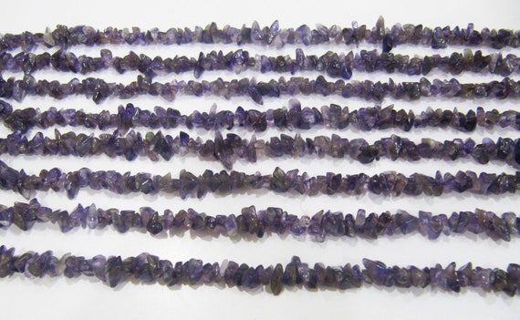 Natural Amethyst Irregular Chip Gravel Uncut Nugget 4mm To 8mm Beads Purple Color Jewelry Making Beads Strand 34 Inches Long Sold Per Strand