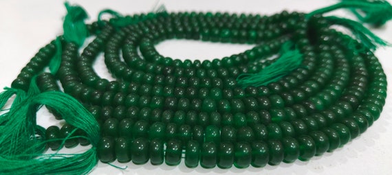 Green Jade Rondelle Plain Smooth 8mm Gemstone Beads Sold Per Strand 8 Inches Long Wholesale Beads