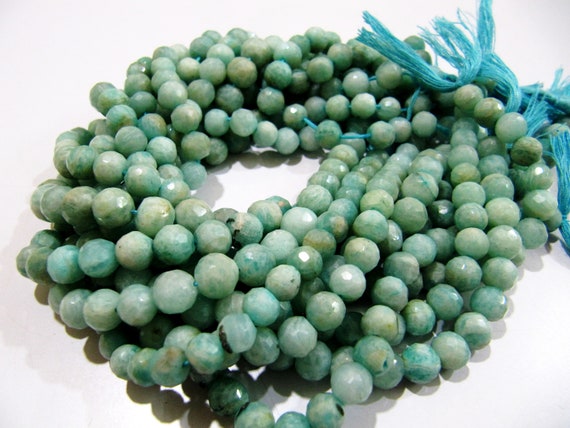 Natural Amazonite Round Faceted 7-8 mm Gemstone Beads Strand 10 inches long High Quality Wholesale Prices Jewelry making gemstone