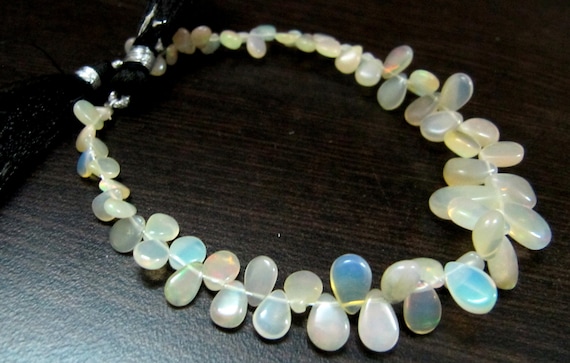 Best Quality Natural Ethiopian Welo Opal Beads,Size of Beads 4x5mm to 8x12mm Smooth Pear Drop Briolette Beads Strand 8 inch Long,