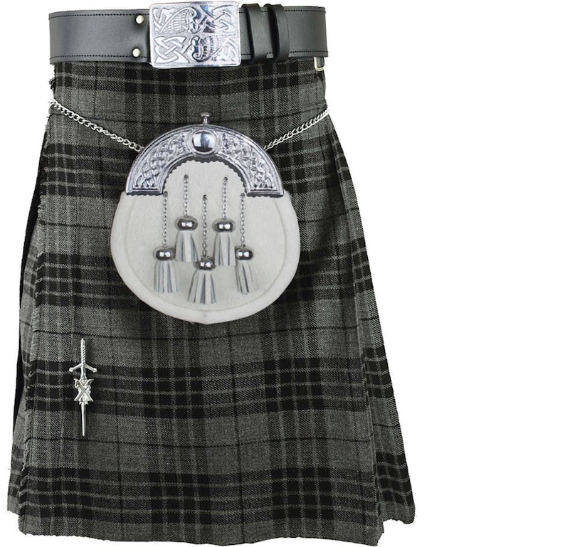 Men/'s Kilt BLACK MODERN 5 Yard Tartan Scottish Highland Kilt Size 28-46