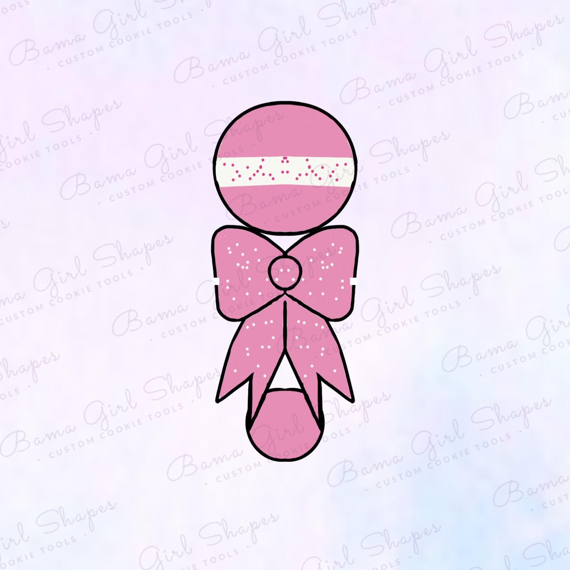 Baby rattle with bow cookie cutter 3d printed STL Etsy