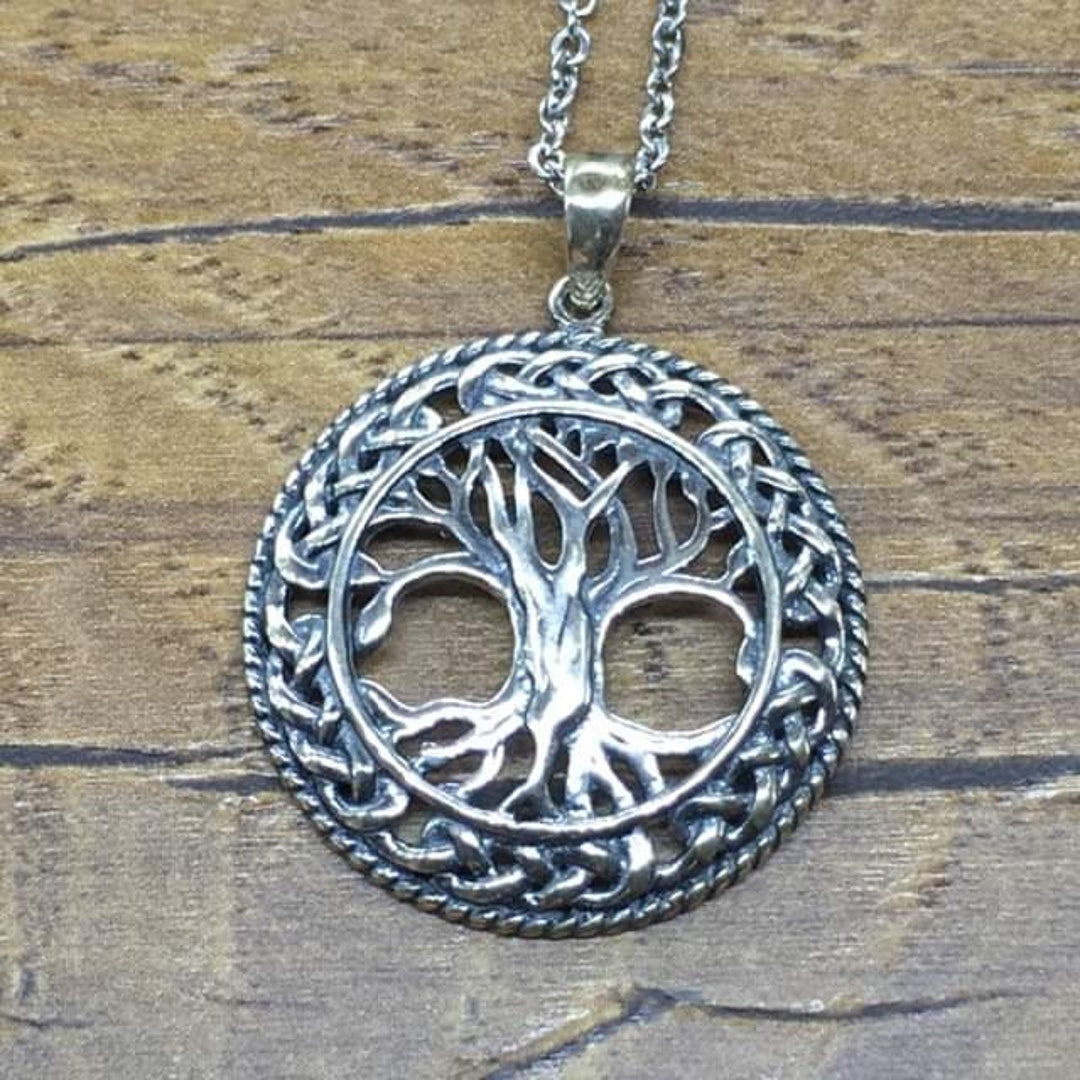Sterling Silver Oxidized Celtic Tree of Life Pendant - Etsy