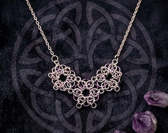 Celtic Flower Chainmail Necklace