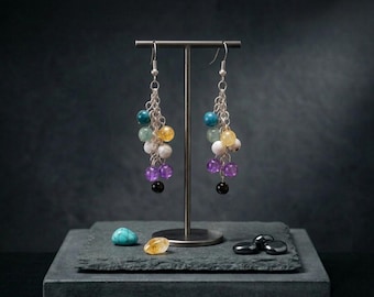 Multistone Crystal Dangle Earrings