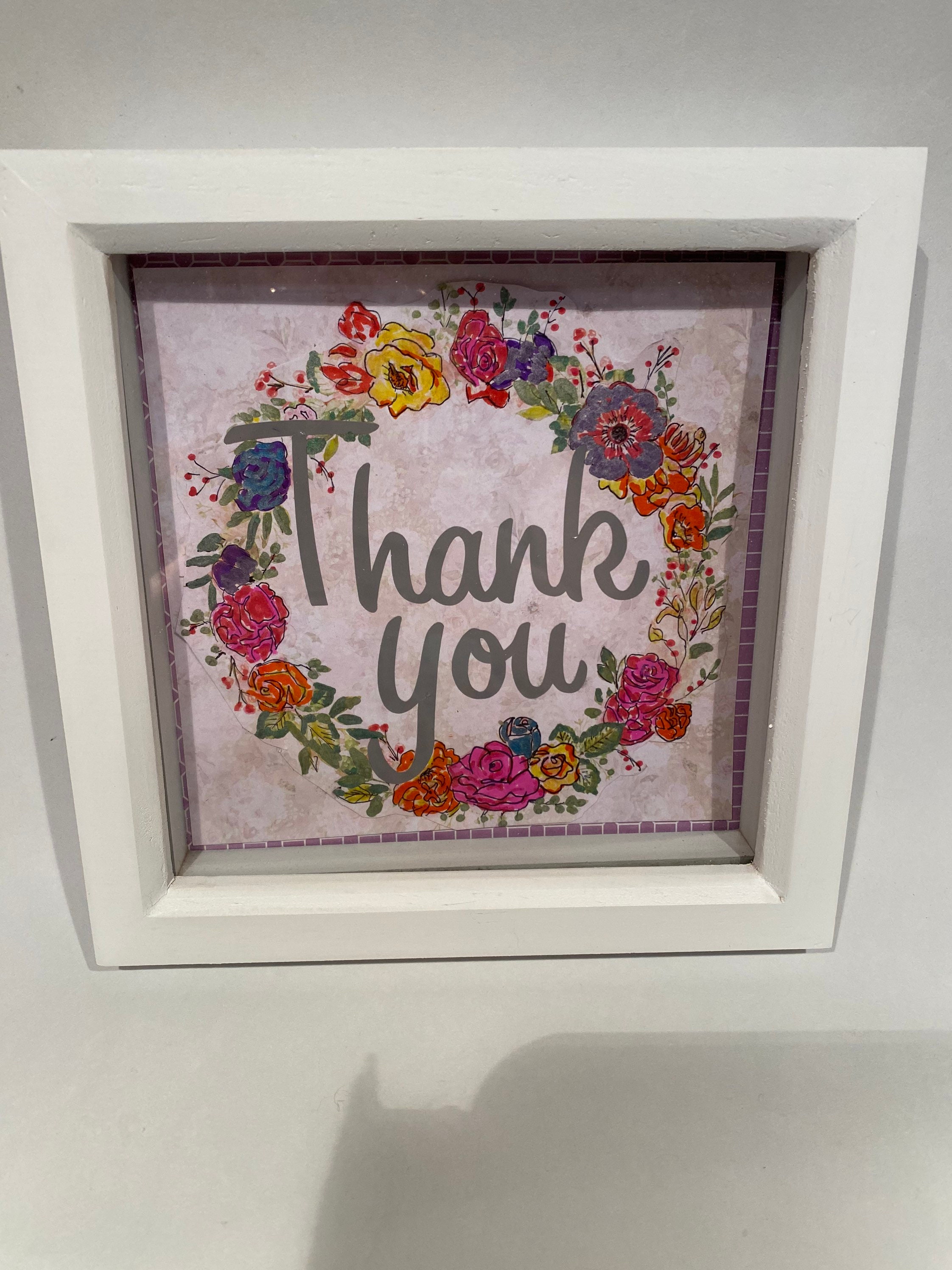 Shadow Box Wall Art Thank you Etsy