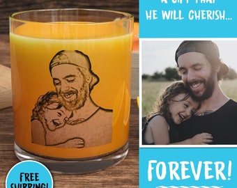 Father's Day Gift Bar Glass | fathers day gift | dad gift | papa gift | grandpa gift | family portrait | personalized dad gift | Pet Photo