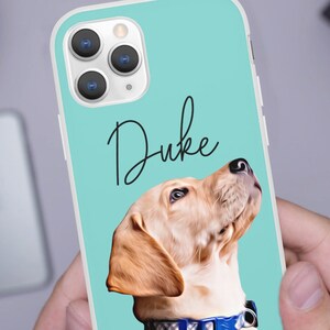 Custom Pet Phone Case iPhone 11 Case Gift for Dog Lovers Personalized Pet Portrait All iPhone Case Model & Samsung Case iPhone 13 image 3