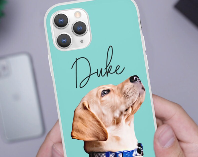 Custom Pet Phone Case iPhone 11 Case Gift for Dog Lovers Personalized Pet Portrait All iPhone Case Model & Samsung Case iPhone 13 image 3