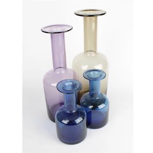 Holmegaard glass vases by Per Lütken,highest 26cm high