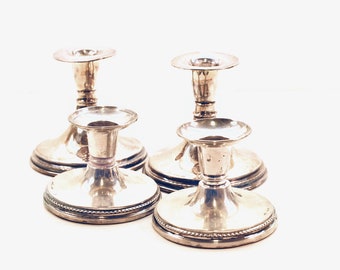 2 pairs of silver candleholders from TESI Sweden