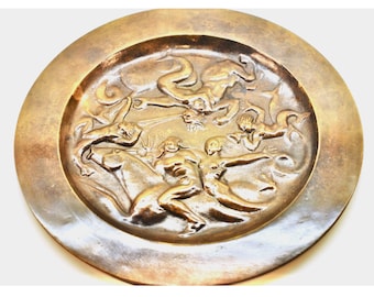 Art-deco bronze plate made by G.A.B. in Sweden