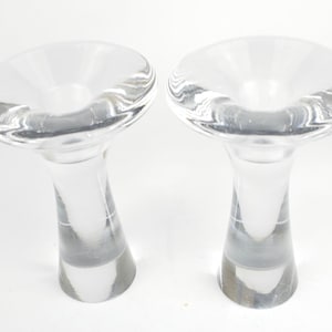 Tapio Wirkkala candleholders, glass, 14cm high