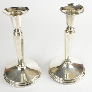 Mema silver candleholders, 17cm high