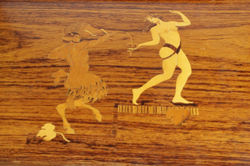 G. Malmberg tray for Mjölby Intarsia, different types of wood, Steel handles image 2