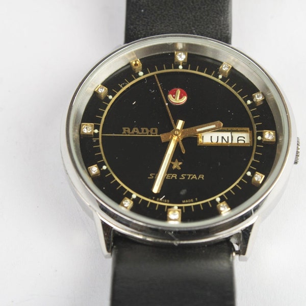 Rado Automatic, orologio da polso anni '80, modello: Super Star, Swiss made, 3,7 cm di larghezza