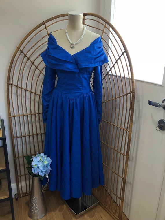 Vintage 80's Electric Blue Prom/Formal Dress