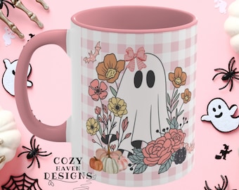 Halloween Mug, Ghost Mug, Halloween Drinkware, Halloween Coffee Mug, Cute Ghost Mug, Halloween Cup, Halloween Everyday, Black Mug Halloween