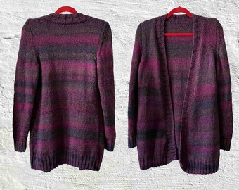 Dark Purple Cardigan - Etsy UK