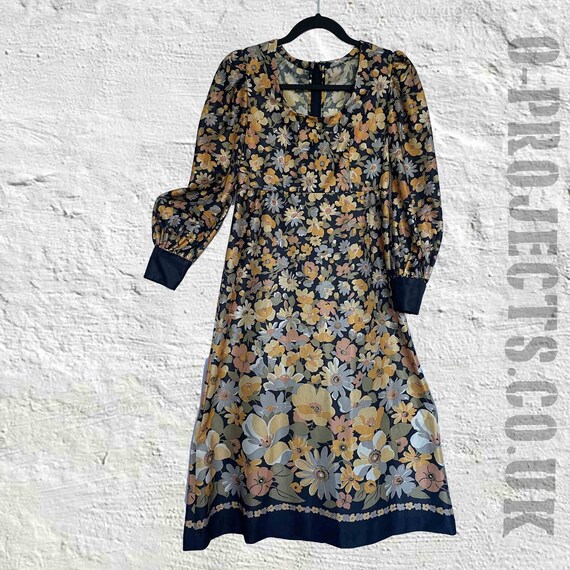 Vintage 1970s, handmade dress, boho, prairie, flo… - image 3