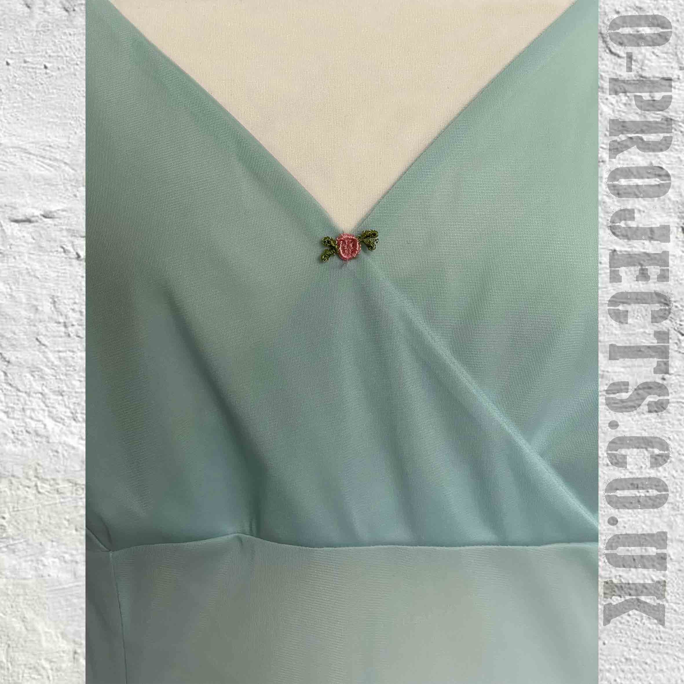 Vintage 1970s Wrap Slip Dress, Lingerie, Boudoir, Pastel Eggshell Blue
