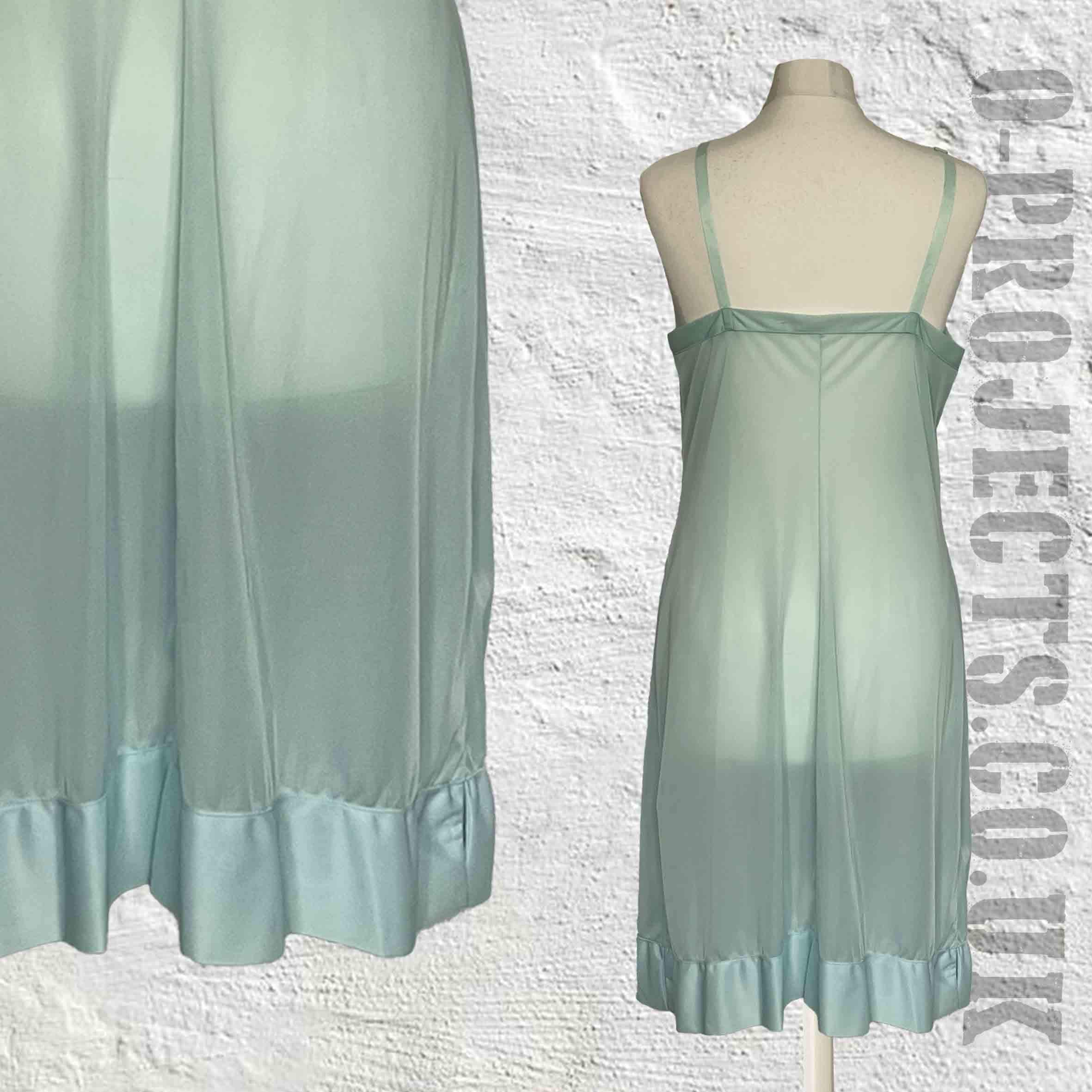 Vintage 1970s Wrap Slip Dress, Lingerie, Boudoir, Pastel Eggshell Blue