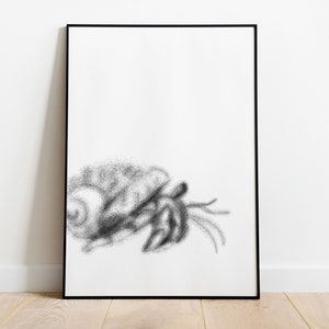 Wall Art &quot;Hermit Crab&quot; | dotted | Digital Download | printable | Wall Art | Posters | input | Housing | gift | card motif