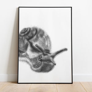 Quadro "Lumaca saluta" | punteggiato | Download digitale | stampabile | Murale | Poster | Abitazione | regalo | motivo della carta