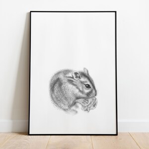 Wall Art &quot;Baby Hamster&quot; | dotted | Digital Download | printable | Mural | Posters | Housing | gift | card motif