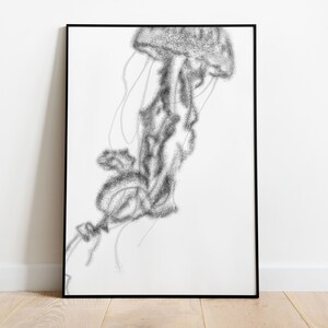 Wall Art &quot;Jellyfish&quot; | dotted | Digital Download | printable | Mural | Posters | input | Housing | gift | card motif