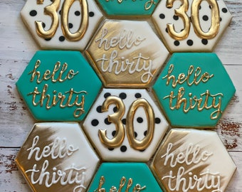 30th/40th birthday cookies