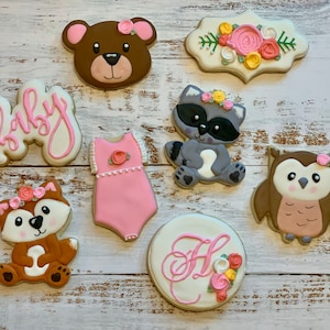 Floral woodland cookies