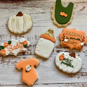 Fall theme baby shower cookies