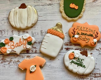 Fall theme baby shower cookies