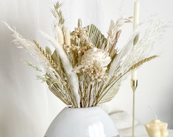 Boho Natural Neutral Colors Dried Flowers Bouquet arrangement, Baby shower centerpiece