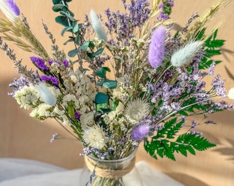 Ramo de primavera con flores secas vibrantes, arreglo de flores coloridas y duraderas, ramo de flores perfumadas