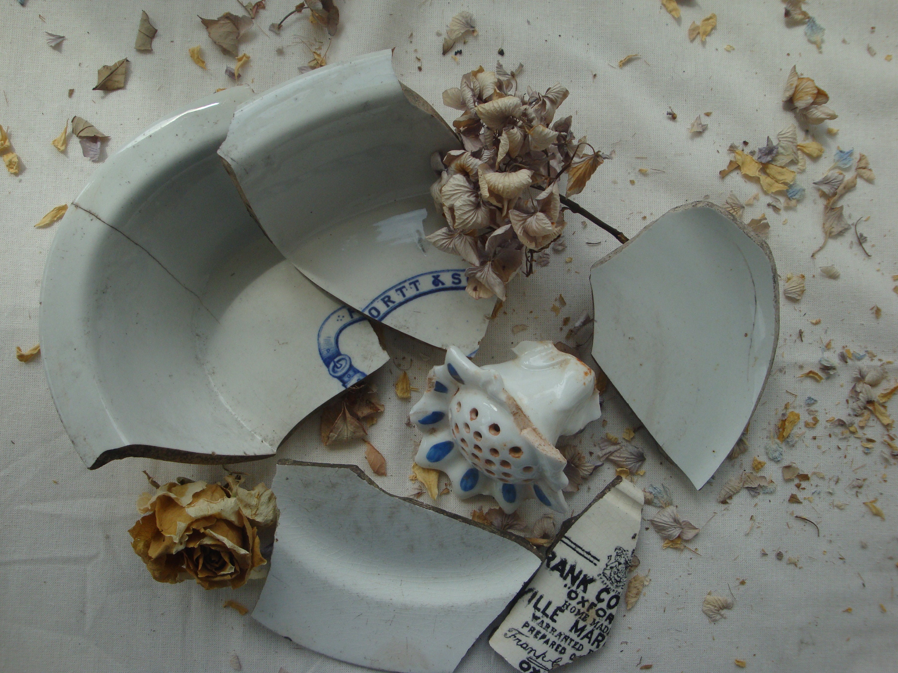 Vintage Broken China Pieces Earthenware Broken China Pieces Etsy