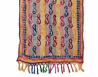 Hand Embroidered Phulkari Dupatta, Georgette Fabric, Punjabi Scarf