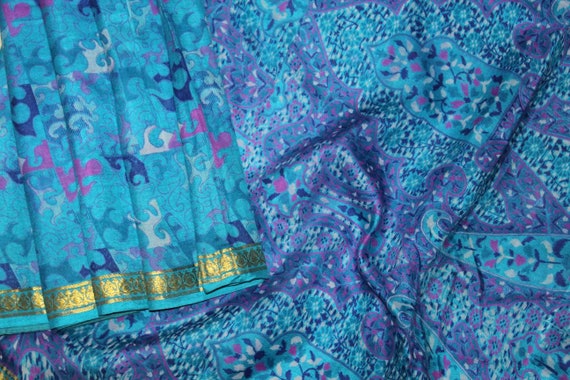 Indian Sari 100% Pure Silk Indian Saree Fabric Crafting Bollywood Dress Making Curtain Home Decor Fabric 5 Yards