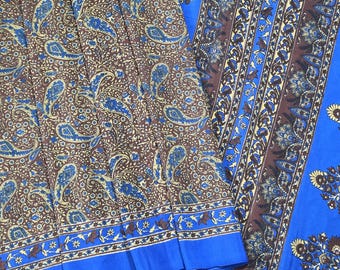 Vintage Crepe Silk Saree Fabric: Floral Print, 5 Yards, Dressmaking Material