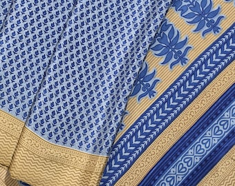 Vintage Crepe Silk Saree Fabric: Floral Print, 5 Yards, Dressmaking Material