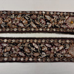Vintage indische Sari Borte Nähen Perlen Dekorative Zierleiste Zierleisten Hand Gestickt Pailletten Perlen Stein Arbeit Handwerk Dekor DIY Spitze