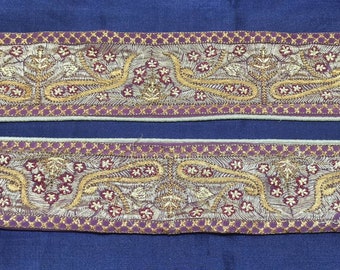 Vintage indio Sari borde costura bordado cinta de encaje antiguo encaje DIY casa decoración boda pared festiva colgante lentejuelas recorte étnico