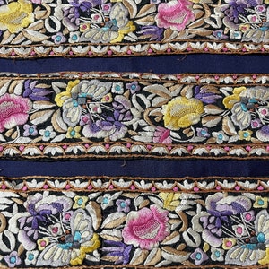 Vintage Parsi Embroidery Border Saree Trim 7 Meters image 3