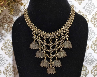 Oxidized German Silver Necklace, Bollywood Tribal Design