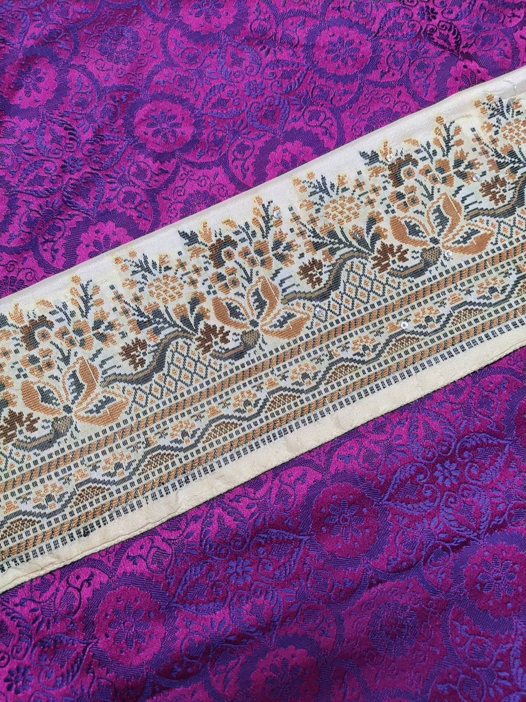 Vintage Indian Sari Border Sewing Embroidered Trim Ribbon - Etsy