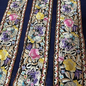 Vintage Parsi Embroidery Border Saree Trim 7 Meters image 4