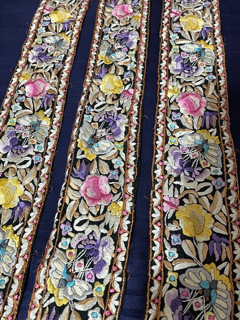 Vintage Parsi Embroidery Border Saree Trim 7 Meters image 4